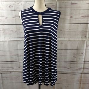 Cupio Navy and White Striped Sleeveless Tunic